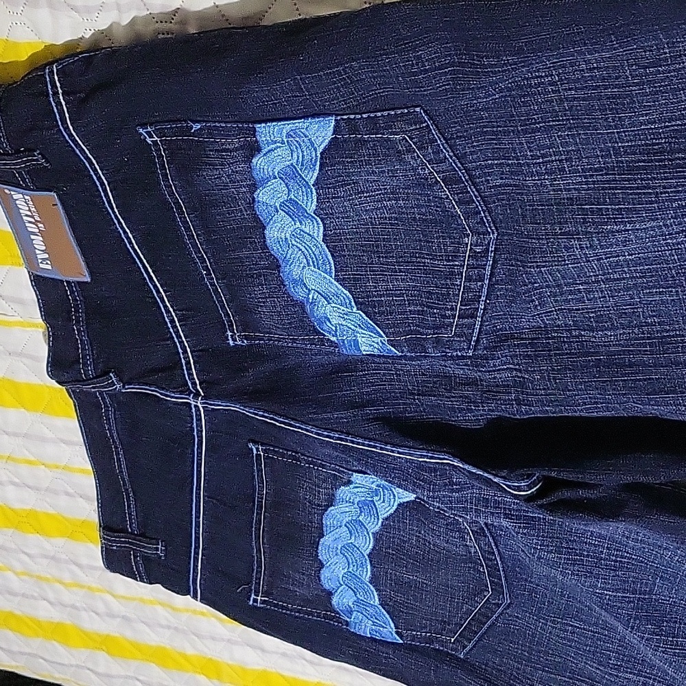 Evolution By Design Dark Blue Denim Bold Sticthing Shorts Mens Size 40